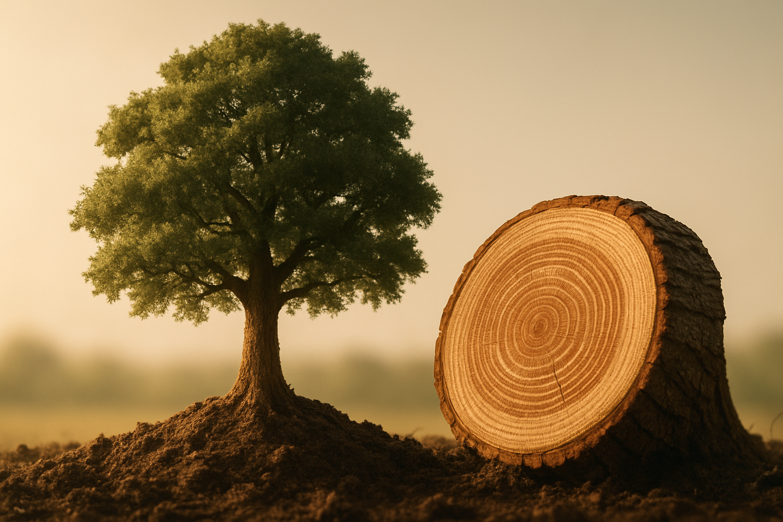 A mature oak tree in soft morning light symbolizing slow, steady long-term compounding growth.