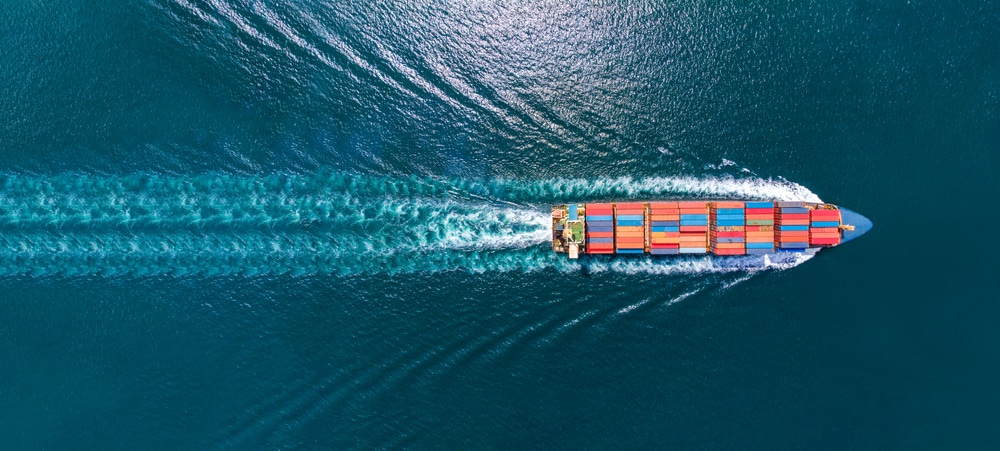 Webinar,Banner,,Aerial,Top,View,Of,Cargo,Maritime,Ship,With