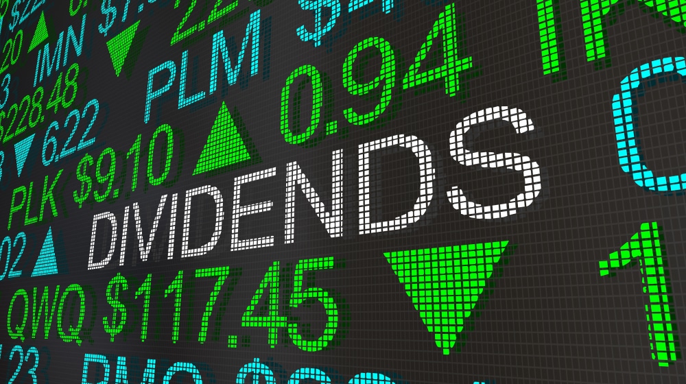 Dividends,Stock,Market,Investments,Ticker,3d,Illustration